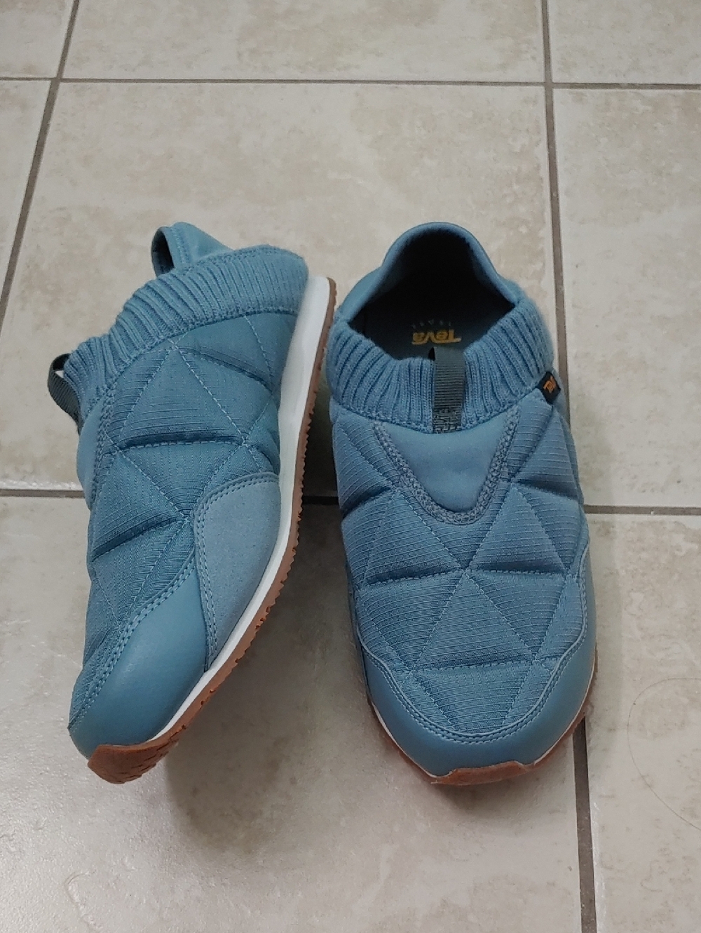 TEVA ReEmber Moccasins Blue Slip-On Quilted Sneakers Women's Size 11